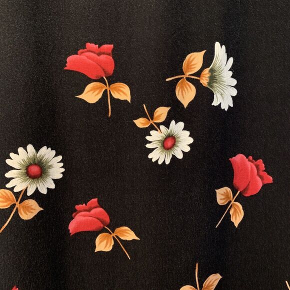 Vintage Dress 90s/Y2K Dark Floral Daisy Notations Romantic Grunge Wednesday … - Picture 8 of 12